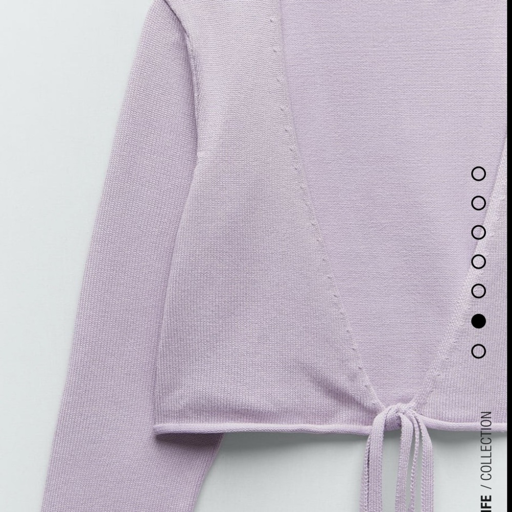 ZARA Light purple Knit wrap top (jacket/cardigan) - Picture 7 of 10